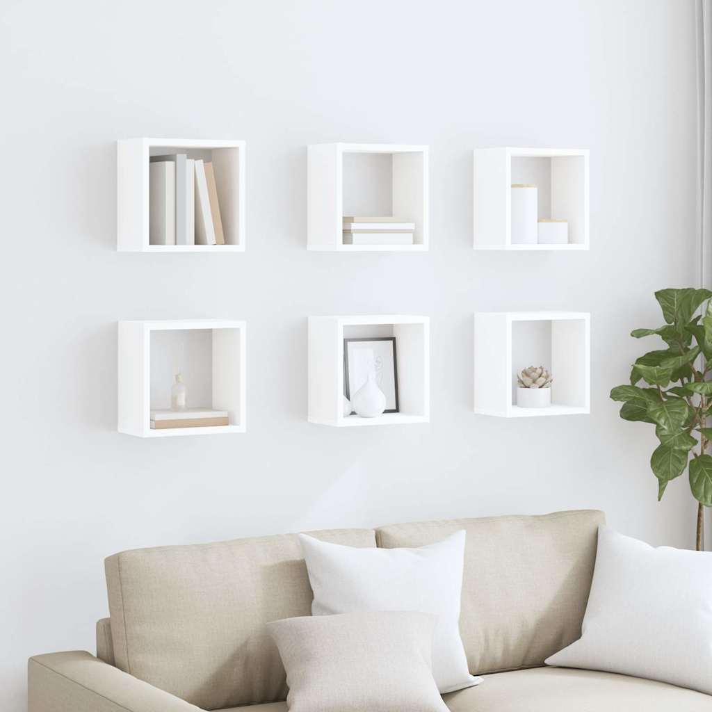 Wandschappen kubus 6 st 26x15x26 cm wit is nu te koop bij PeponiXL, paradijselijk wonen!