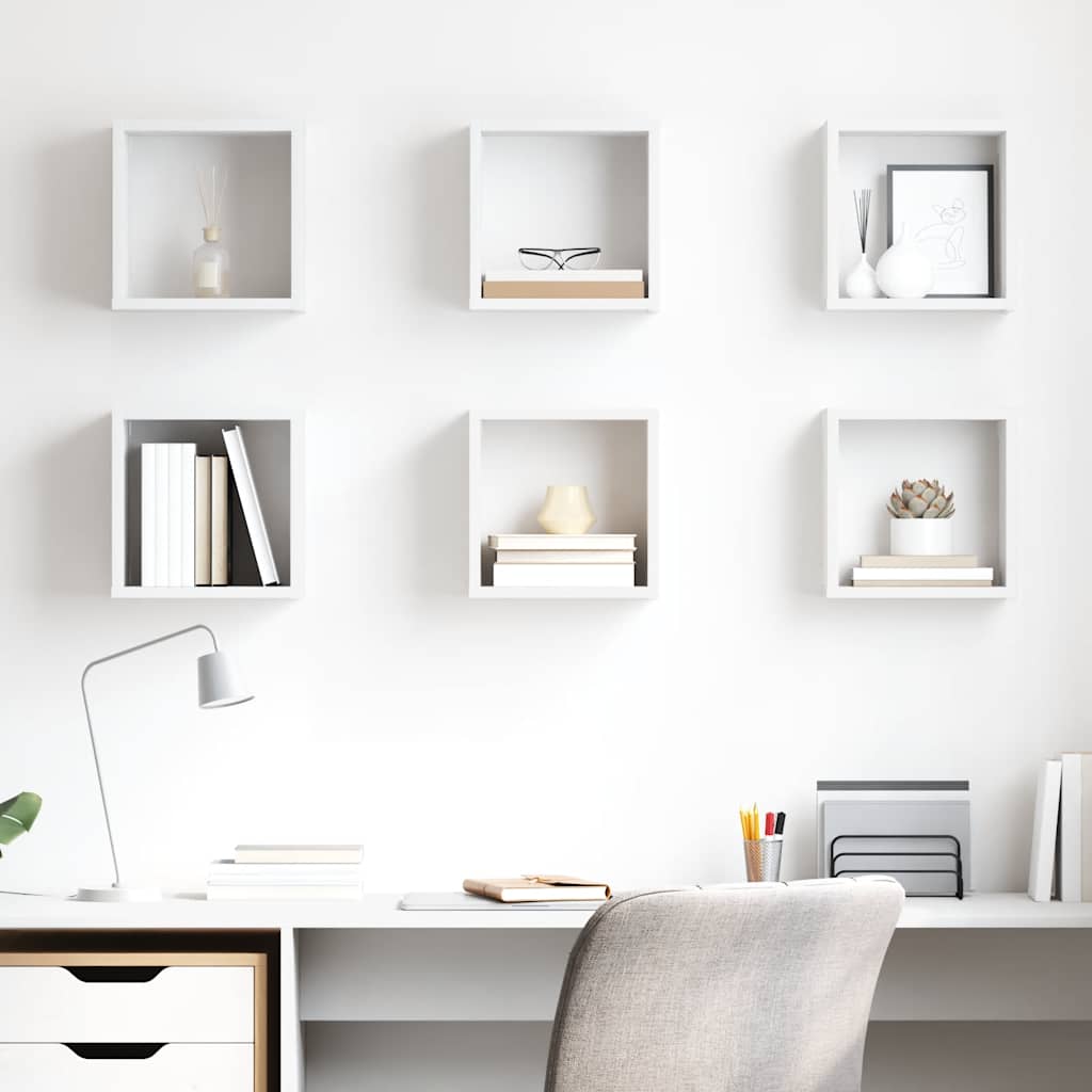 Wandschappen kubus 6 st 26x15x26 cm wit is nu te koop bij PeponiXL, paradijselijk wonen!
