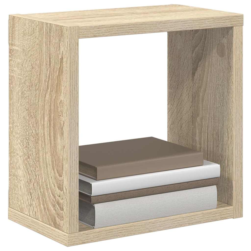 Wandschappen kubus 4 st 26x15x26 cm sonoma eikenkleurig is nu te koop bij PeponiXL, paradijselijk wonen!