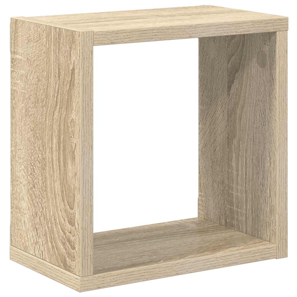 Wandschappen kubus 4 st 26x15x26 cm sonoma eikenkleurig is nu te koop bij PeponiXL, paradijselijk wonen!