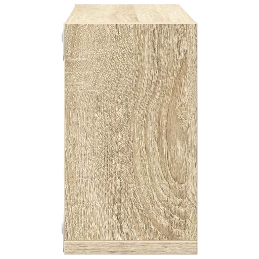 Wandschappen kubus 4 st 26x15x26 cm sonoma eikenkleurig is nu te koop bij PeponiXL, paradijselijk wonen!