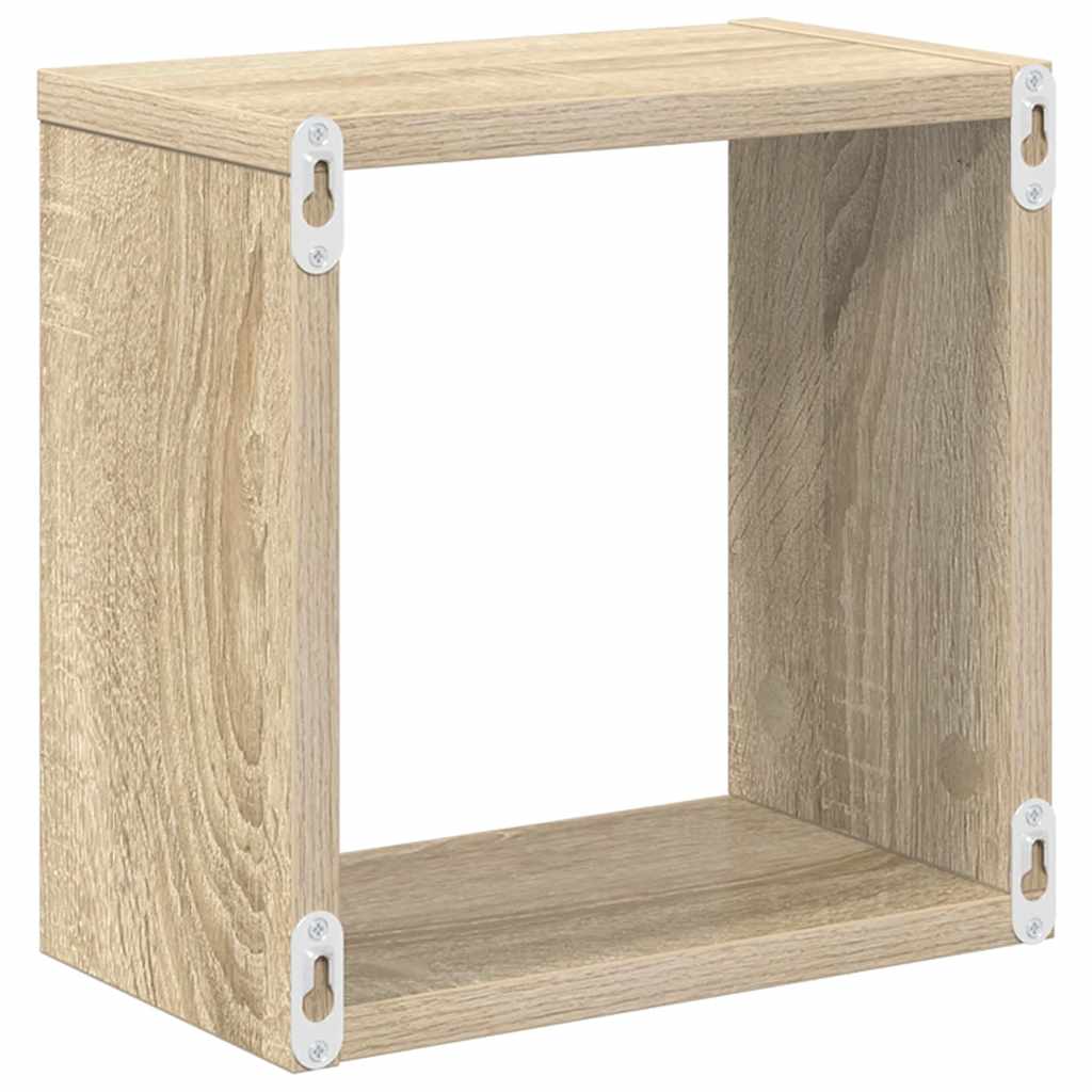Wandschappen kubus 6 st 26x15x26 cm sonoma eikenkleurig is nu te koop bij PeponiXL, paradijselijk wonen!
