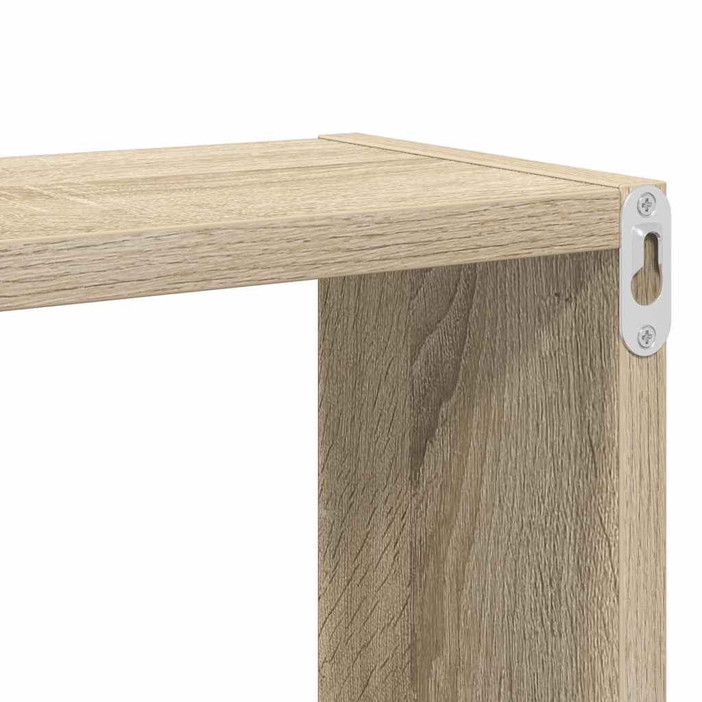 Wandschappen kubus 6 st 26x15x26 cm sonoma eikenkleurig is nu te koop bij PeponiXL, paradijselijk wonen!