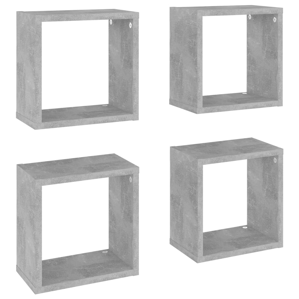 Wandschappen kubus 4 st 26x15x26 cm betongrijs is nu te koop bij PeponiXL, paradijselijk wonen!