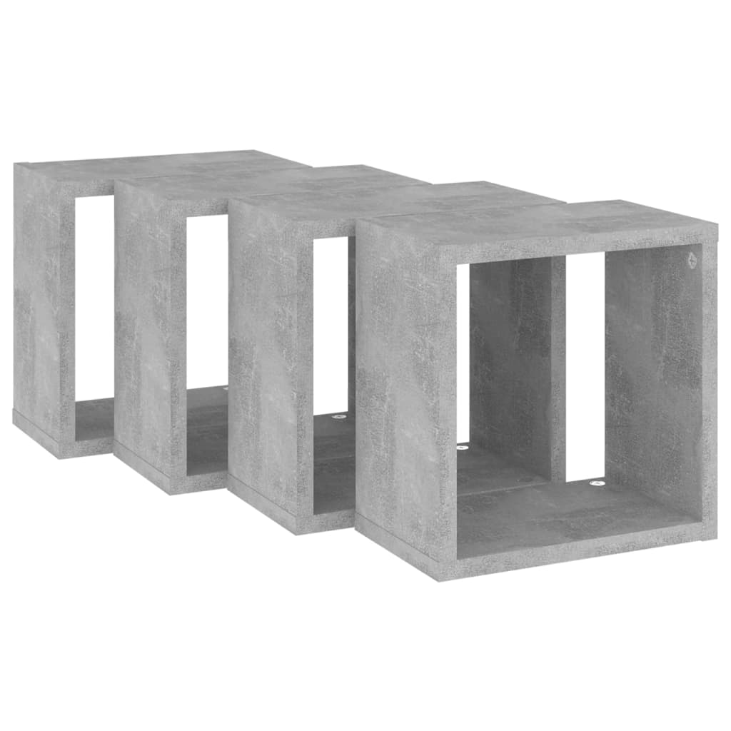 Wandschappen kubus 4 st 26x15x26 cm betongrijs is nu te koop bij PeponiXL, paradijselijk wonen!