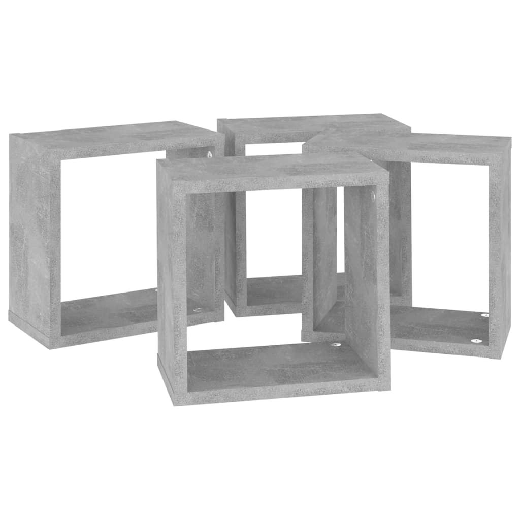 Wandschappen kubus 4 st 26x15x26 cm betongrijs is nu te koop bij PeponiXL, paradijselijk wonen!