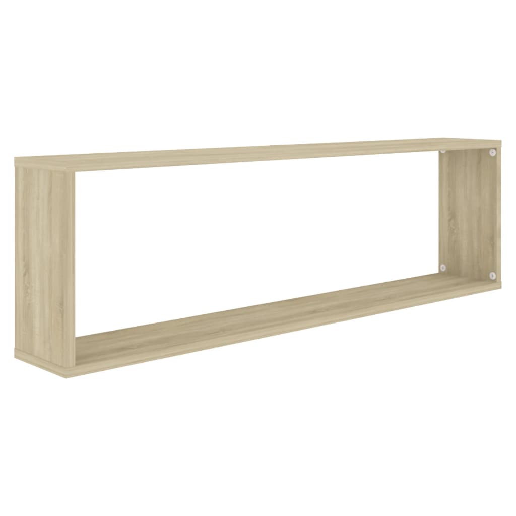 Wandschappen kubus 2 st 100x15x30 cm bewerkt hout sonoma eiken is nu te koop bij PeponiXL, paradijselijk wonen!