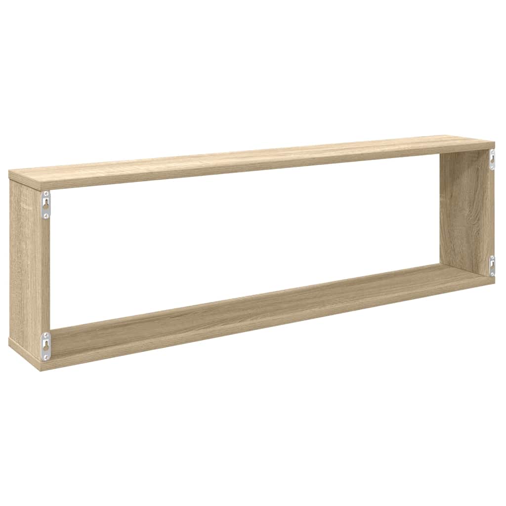 Wandschappen kubus 2 st 100x15x30 cm bewerkt hout sonoma eiken is nu te koop bij PeponiXL, paradijselijk wonen!