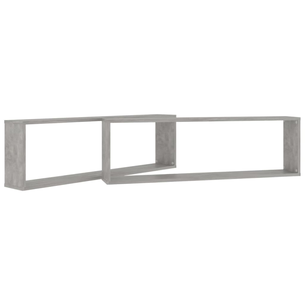 Wandschappen kubus 2 st 100x15x30 cm bewerkt hout betongrijs is nu te koop bij PeponiXL, paradijselijk wonen!