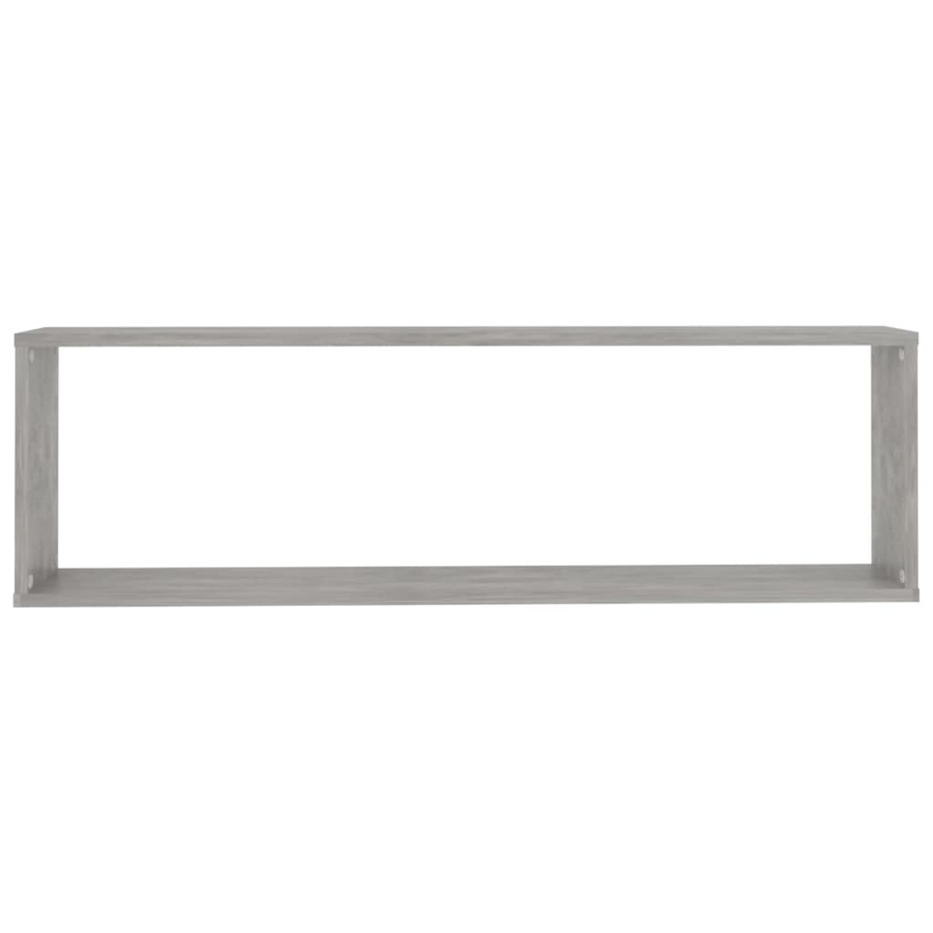 Wandschappen kubus 2 st 100x15x30 cm bewerkt hout betongrijs is nu te koop bij PeponiXL, paradijselijk wonen!