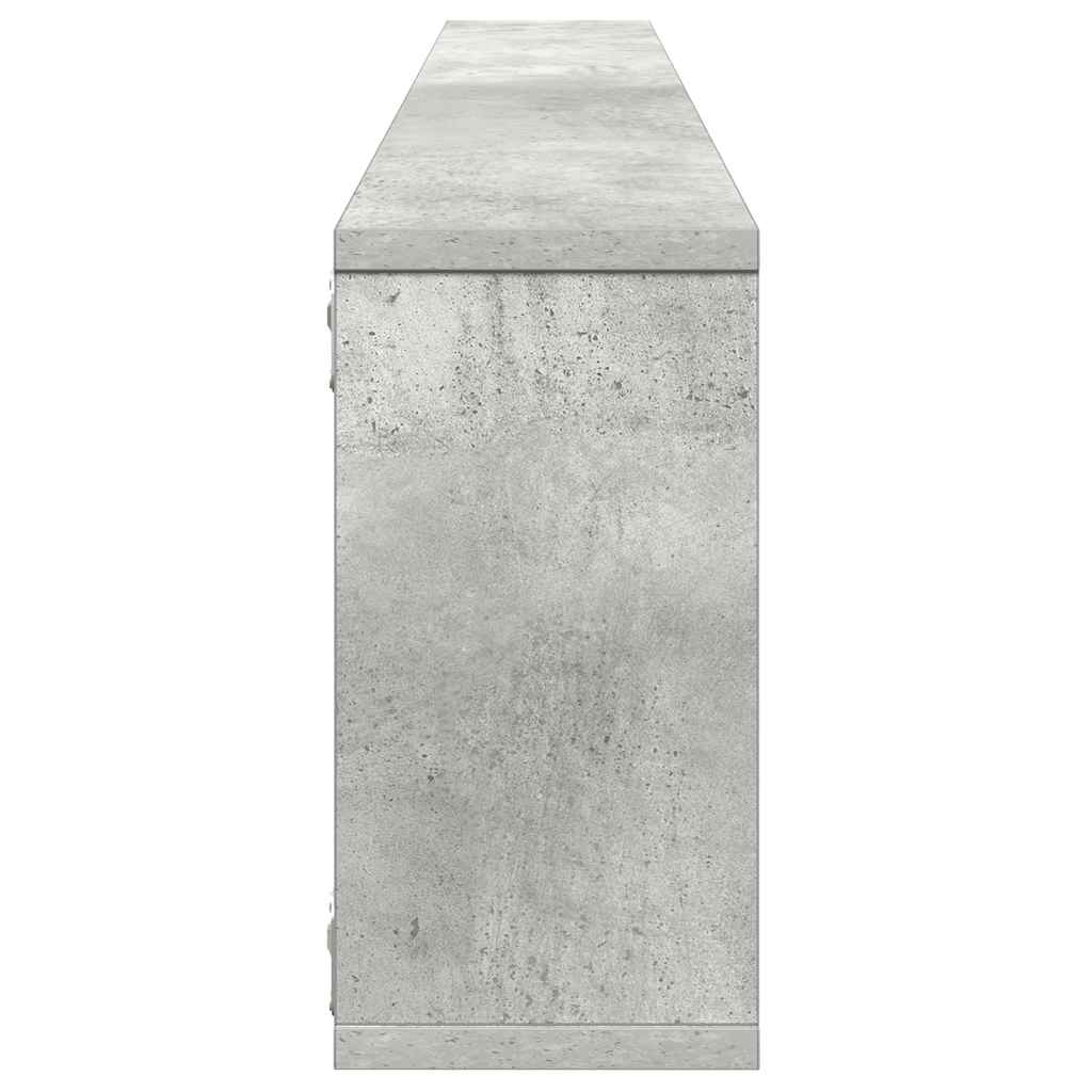 Wandschappen kubus 4 st 100x15x30 cm bewerkt hout betongrijs is nu te koop bij PeponiXL, paradijselijk wonen!