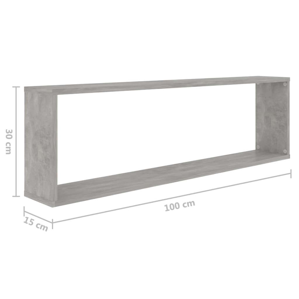 Wandschappen kubus 4 st 100x15x30 cm bewerkt hout betongrijs is nu te koop bij PeponiXL, paradijselijk wonen!