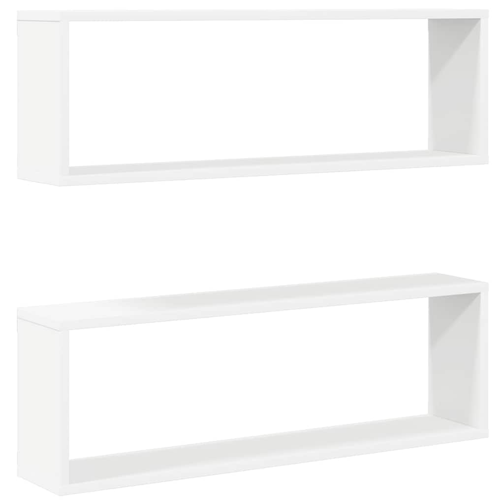 Wandschappen kubus 2 st 80x15x26,5 cm bewerkt hout wit is nu te koop bij PeponiXL, paradijselijk wonen!