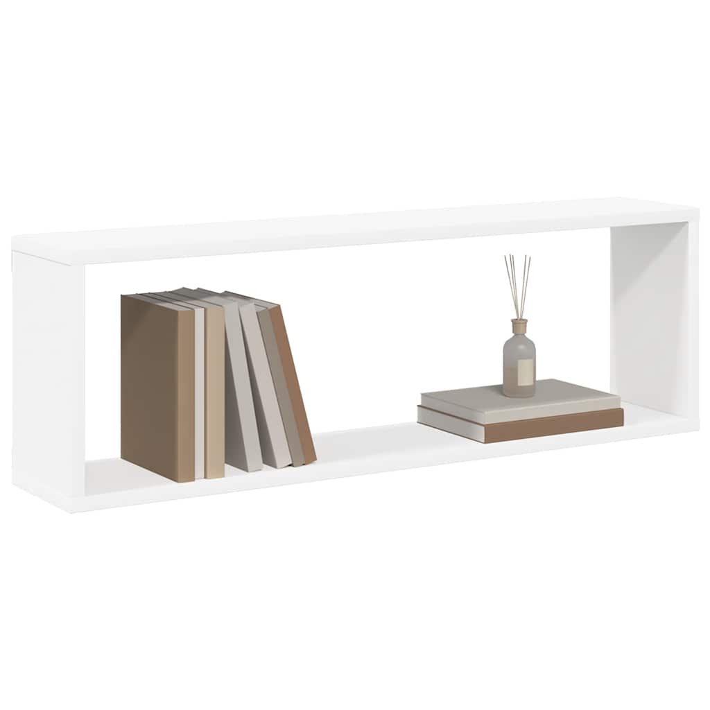 Wandschappen kubus 2 st 80x15x26,5 cm bewerkt hout wit is nu te koop bij PeponiXL, paradijselijk wonen!