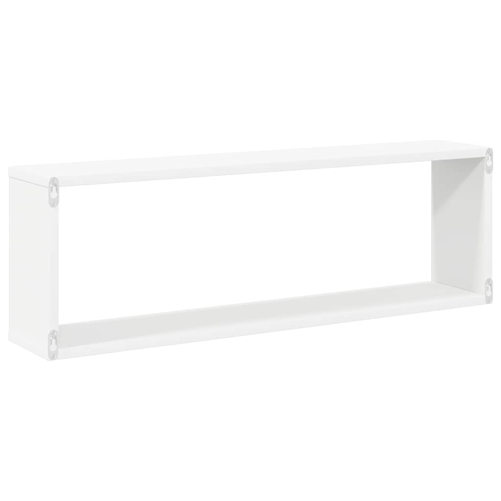 Wandschappen kubus 2 st 80x15x26,5 cm bewerkt hout wit is nu te koop bij PeponiXL, paradijselijk wonen!