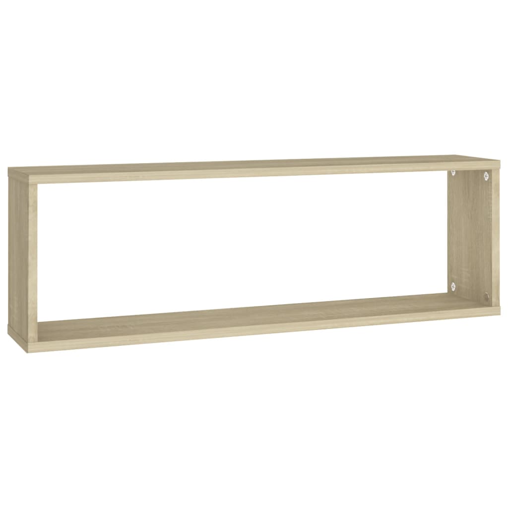 Wandschappen kubus 2 st 80x15x26,5 cm bewerkt hout sonoma eiken is nu te koop bij PeponiXL, paradijselijk wonen!
