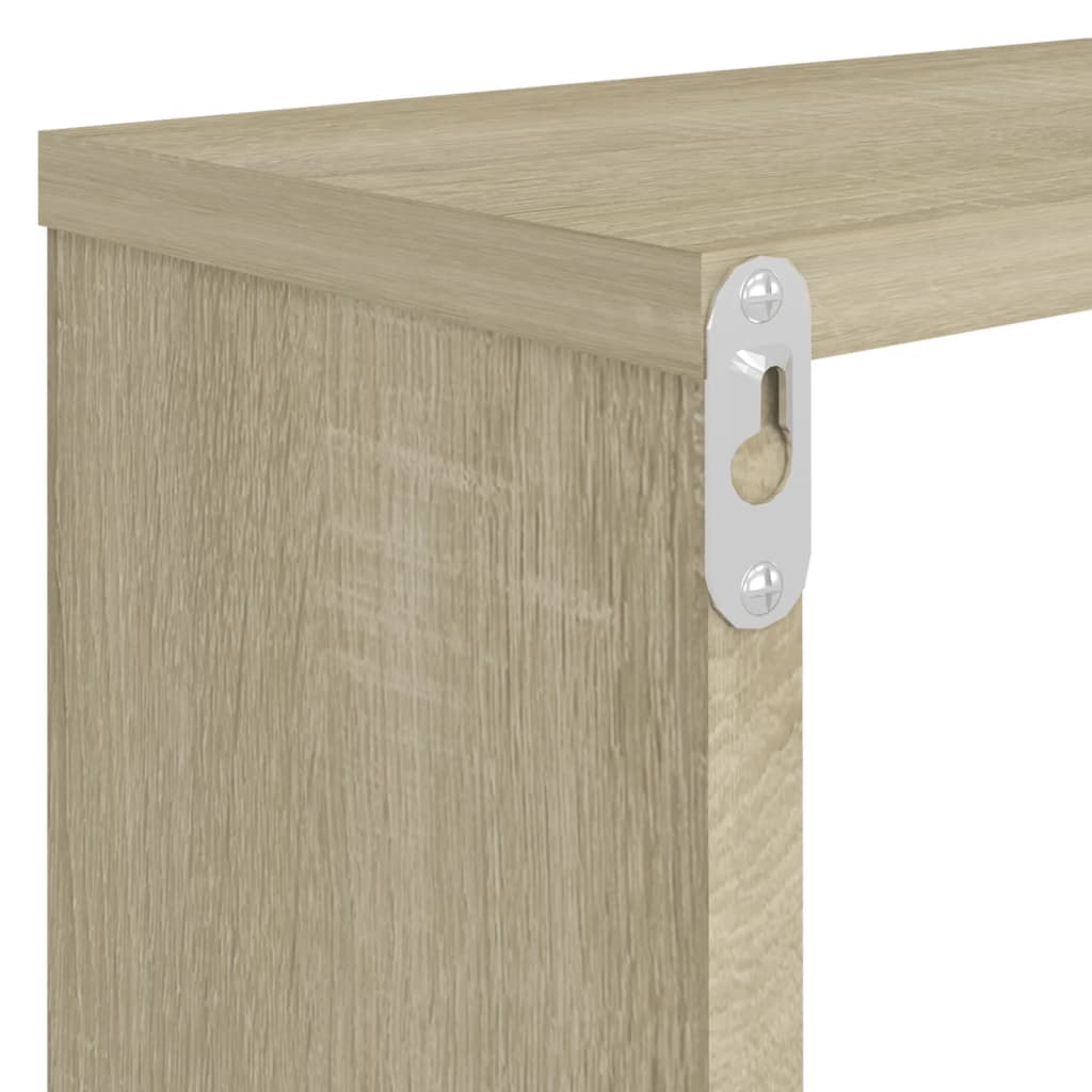 Wandschappen kubus 4 st 80x15x26,5 cm bewerkt hout sonoma eiken is nu te koop bij PeponiXL, paradijselijk wonen!