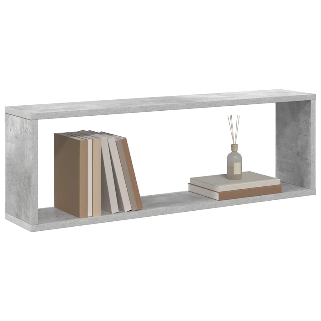 Wandschappen kubus 4 st 80x15x26,5 cm bewerkt hout betongrijs is nu te koop bij PeponiXL, paradijselijk wonen!