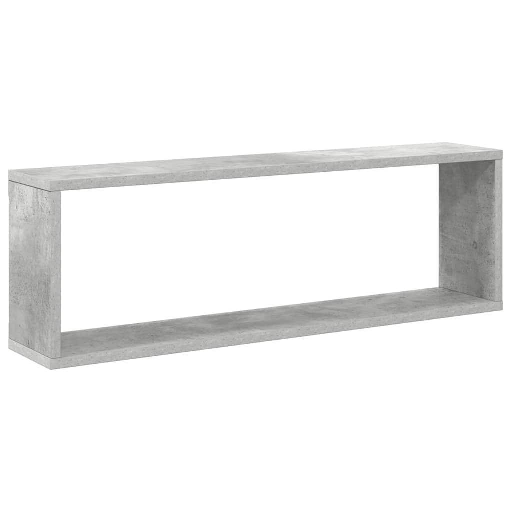 Wandschappen kubus 4 st 80x15x26,5 cm bewerkt hout betongrijs is nu te koop bij PeponiXL, paradijselijk wonen!