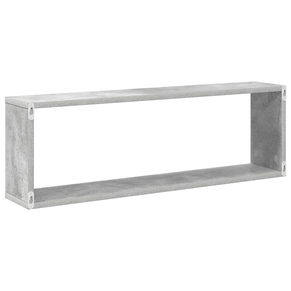 Wandschappen kubus 4 st 80x15x26,5 cm bewerkt hout betongrijs is nu te koop bij PeponiXL, paradijselijk wonen!