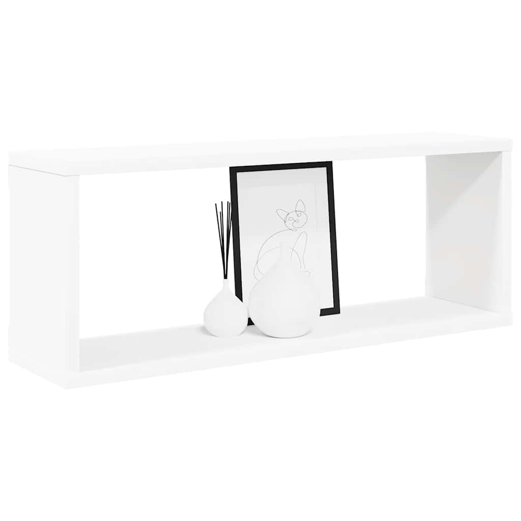 Wandschappen kubus 4 st 60x15x23 cm bewerkt hout wit is nu te koop bij PeponiXL, paradijselijk wonen!