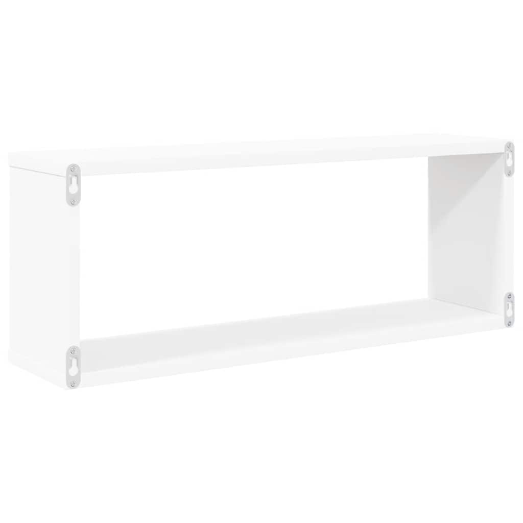 Wandschappen kubus 4 st 60x15x23 cm bewerkt hout wit is nu te koop bij PeponiXL, paradijselijk wonen!