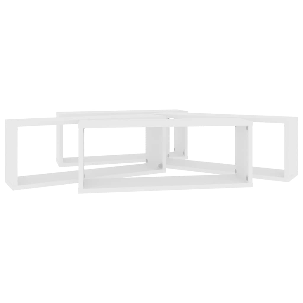 Wandschappen kubus 4 st 60x15x23 cm bewerkt hout wit is nu te koop bij PeponiXL, paradijselijk wonen!