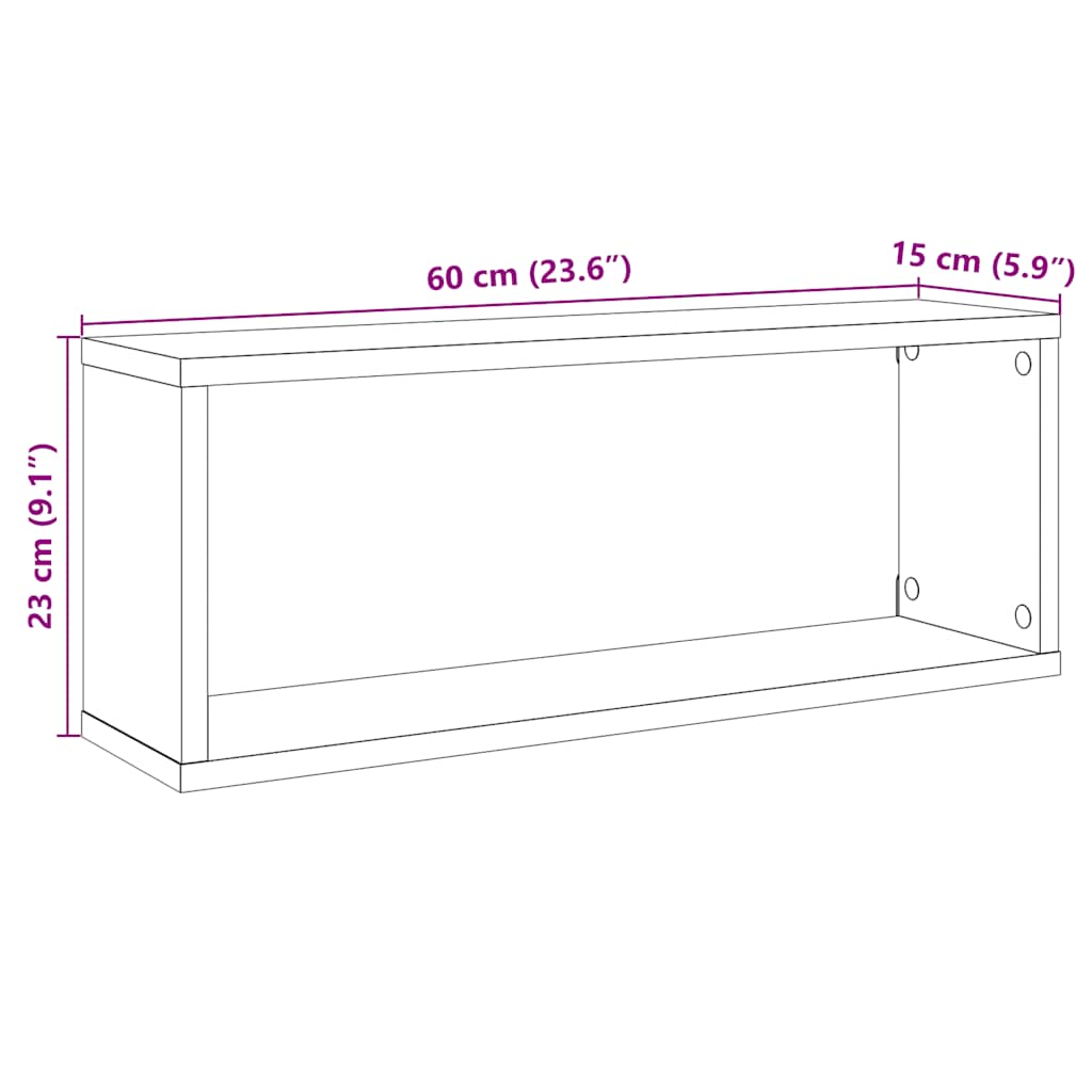 Wandschappen kubus 6 st 60x15x23 cm spaanplaat wit is nu te koop bij PeponiXL, paradijselijk wonen!