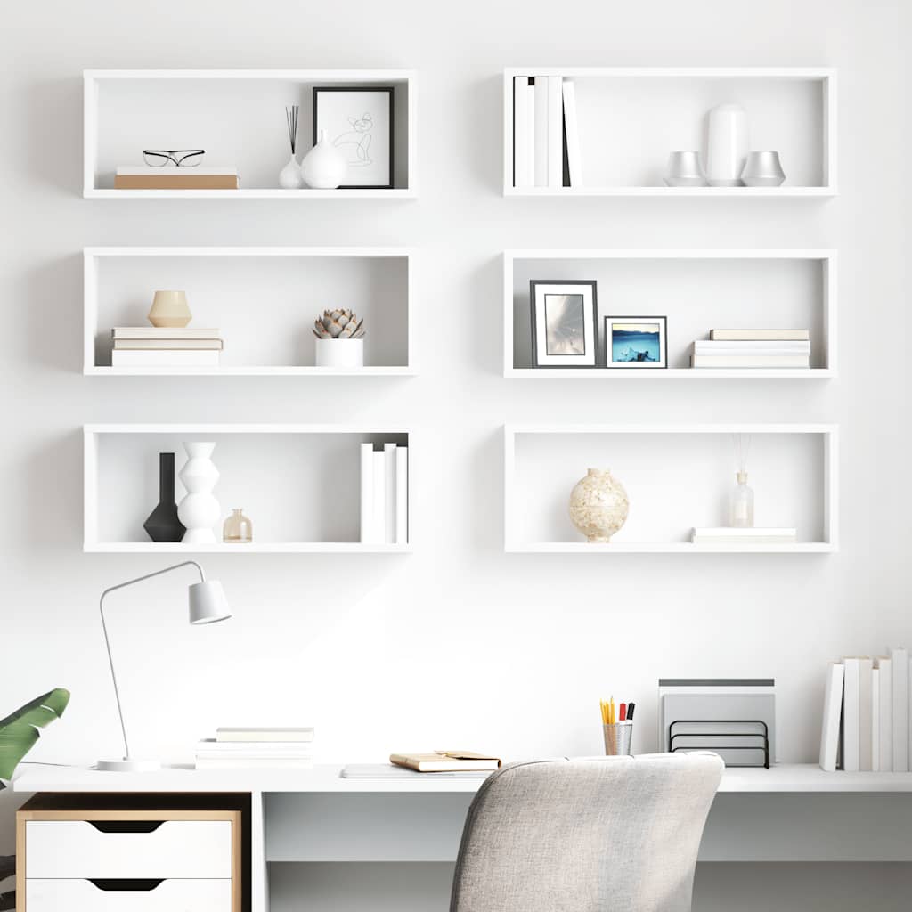 Wandschappen kubus 6 st 60x15x23 cm spaanplaat wit is nu te koop bij PeponiXL, paradijselijk wonen!