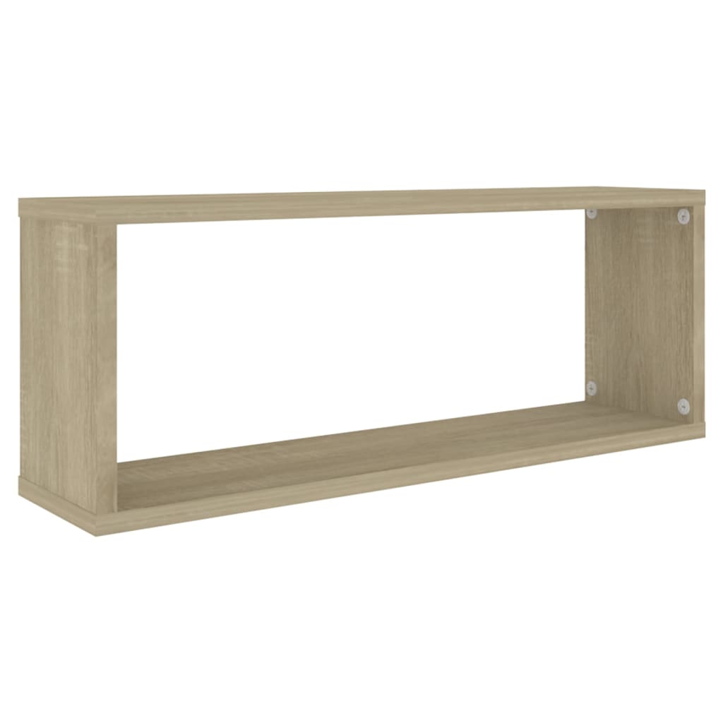 Wandschappen kubus 2 st 60x15x23 cm bewerkt hout sonoma eiken is nu te koop bij PeponiXL, paradijselijk wonen!