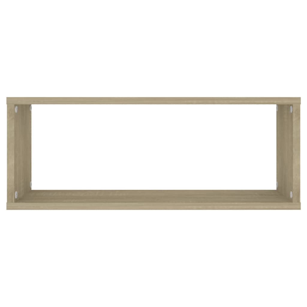 Wandschappen kubus 2 st 60x15x23 cm bewerkt hout sonoma eiken is nu te koop bij PeponiXL, paradijselijk wonen!