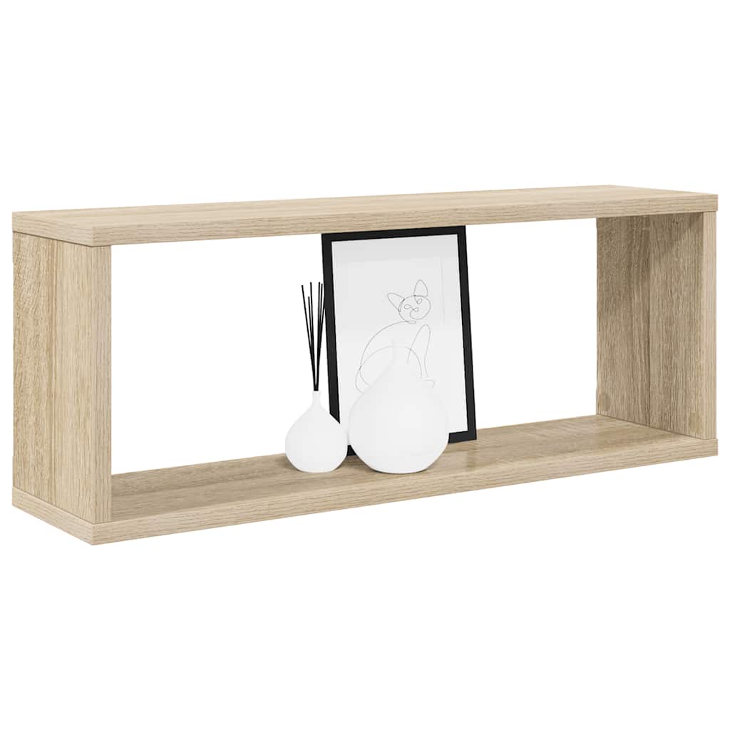 Wandschappen kubus 4 st 60x15x23 cm bewerkt hout sonoma eiken is nu te koop bij PeponiXL, paradijselijk wonen!