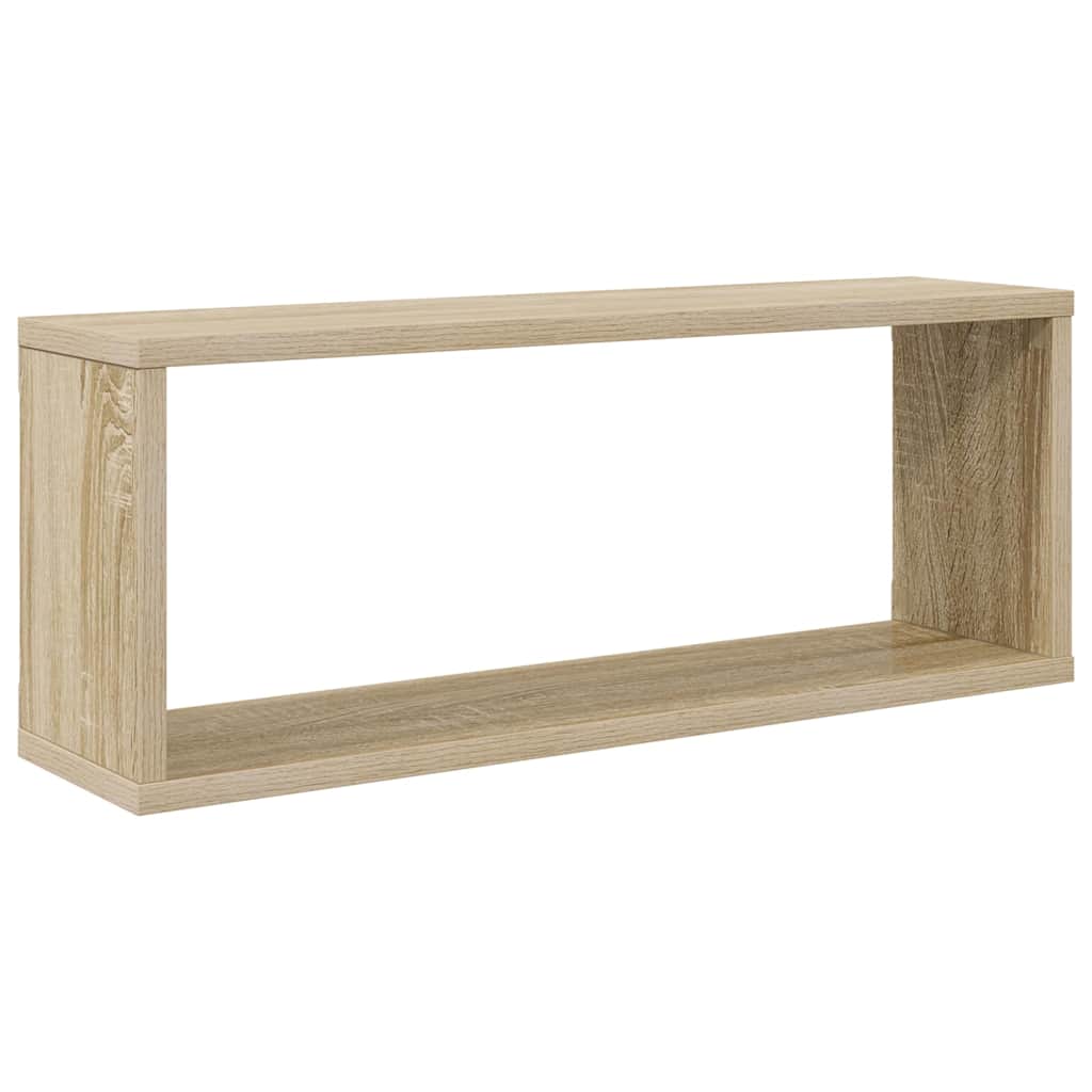 Wandschappen kubus 4 st 60x15x23 cm bewerkt hout sonoma eiken is nu te koop bij PeponiXL, paradijselijk wonen!