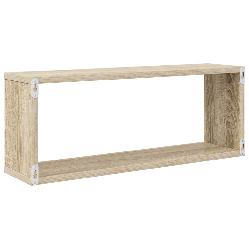 Wandschappen kubus 4 st 60x15x23 cm bewerkt hout sonoma eiken is nu te koop bij PeponiXL, paradijselijk wonen!