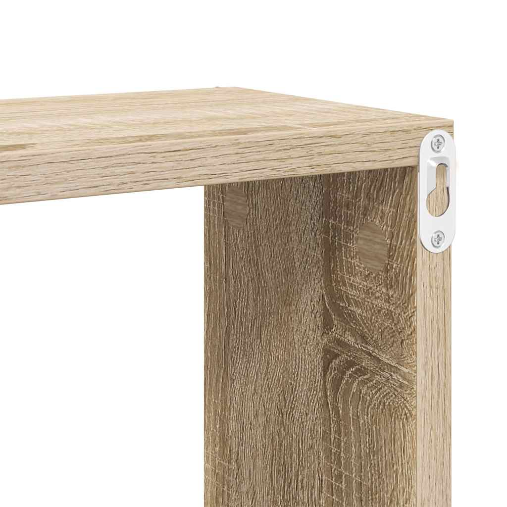 Wandschappen kubus 4 st 60x15x23 cm bewerkt hout sonoma eiken is nu te koop bij PeponiXL, paradijselijk wonen!