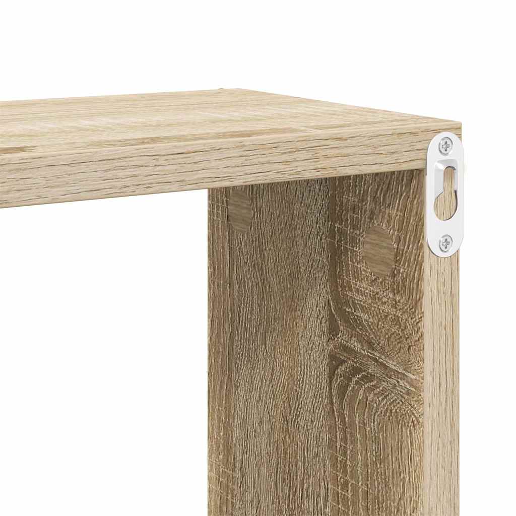 Wandschappen kubus 6 st 60x15x23 cm bewerkt hout sonoma eiken is nu te koop bij PeponiXL, paradijselijk wonen!