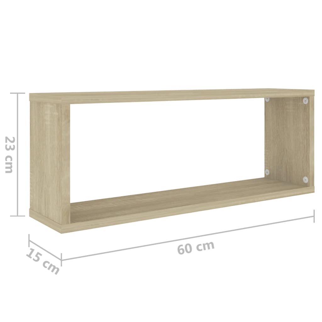 Wandschappen kubus 6 st 60x15x23 cm bewerkt hout sonoma eiken is nu te koop bij PeponiXL, paradijselijk wonen!