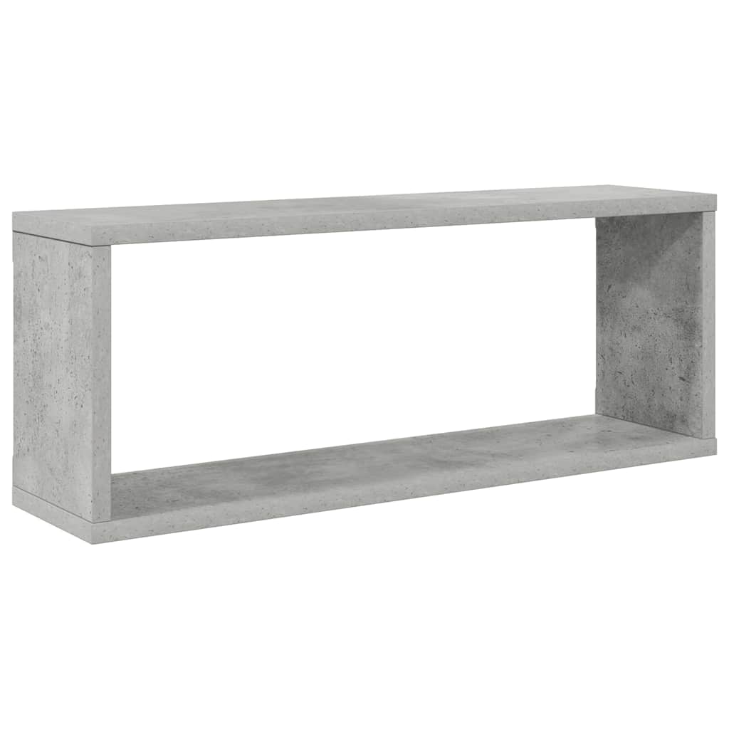 Wandschappen kubus 2 st 60x15x23 cm bewerkt hout betongrijs is nu te koop bij PeponiXL, paradijselijk wonen!