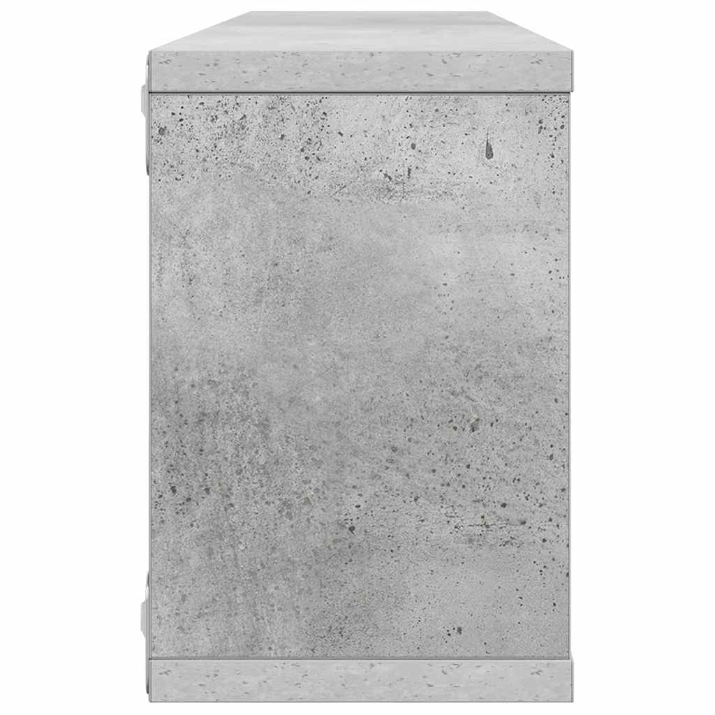 Wandschappen kubus 2 st 60x15x23 cm bewerkt hout betongrijs is nu te koop bij PeponiXL, paradijselijk wonen!