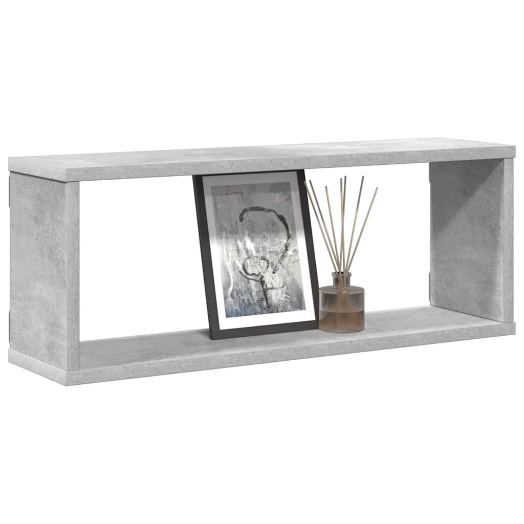 Wandschappen kubus 4 st 60x15x23 cm bewerkt hout betongrijs is nu te koop bij PeponiXL, paradijselijk wonen!