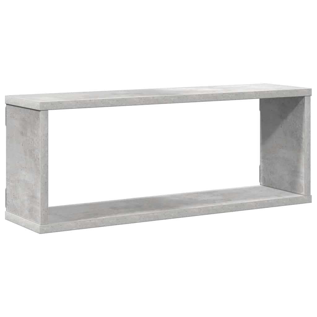 Wandschappen kubus 4 st 60x15x23 cm bewerkt hout betongrijs is nu te koop bij PeponiXL, paradijselijk wonen!