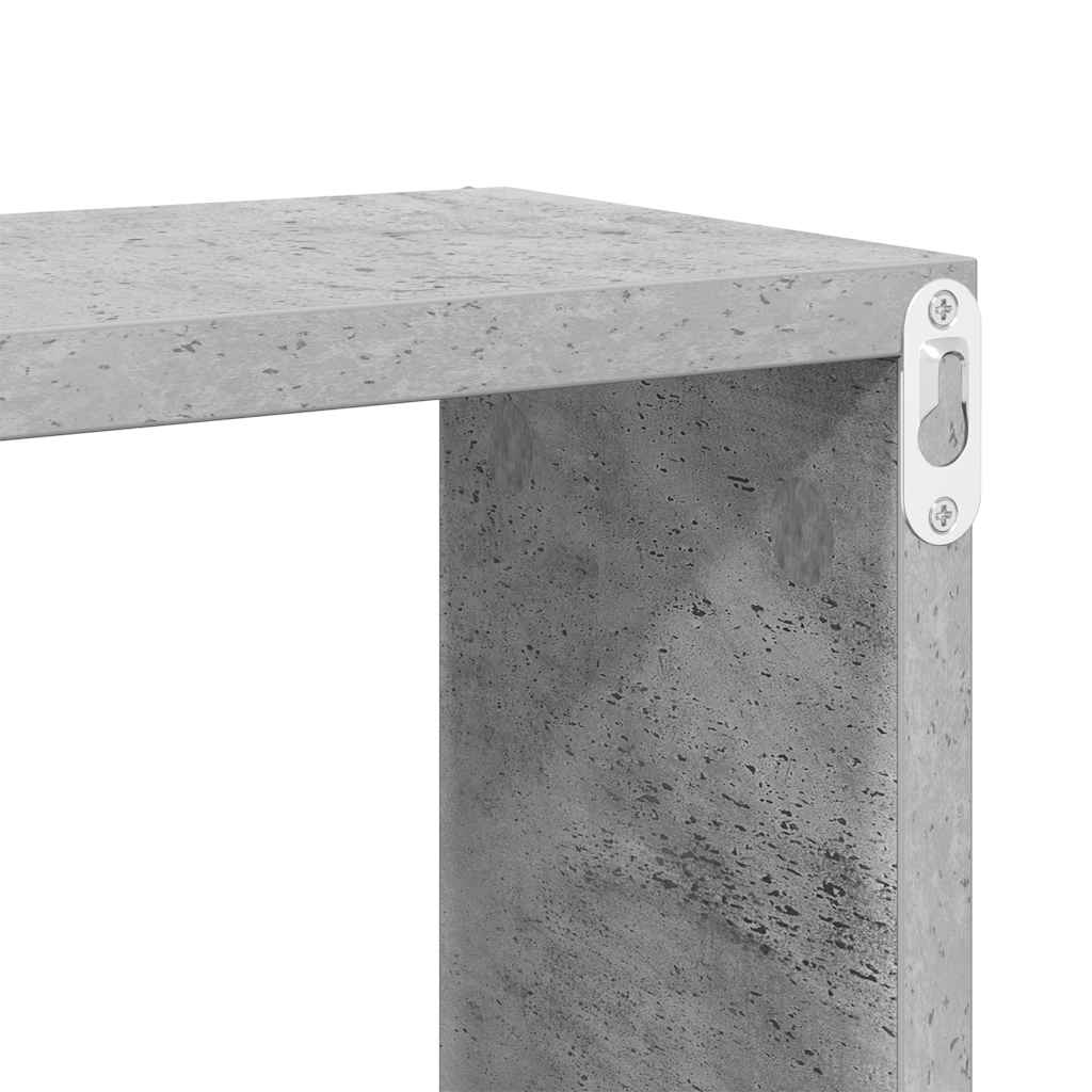 Wandschappen kubus 4 st 60x15x23 cm bewerkt hout betongrijs is nu te koop bij PeponiXL, paradijselijk wonen!