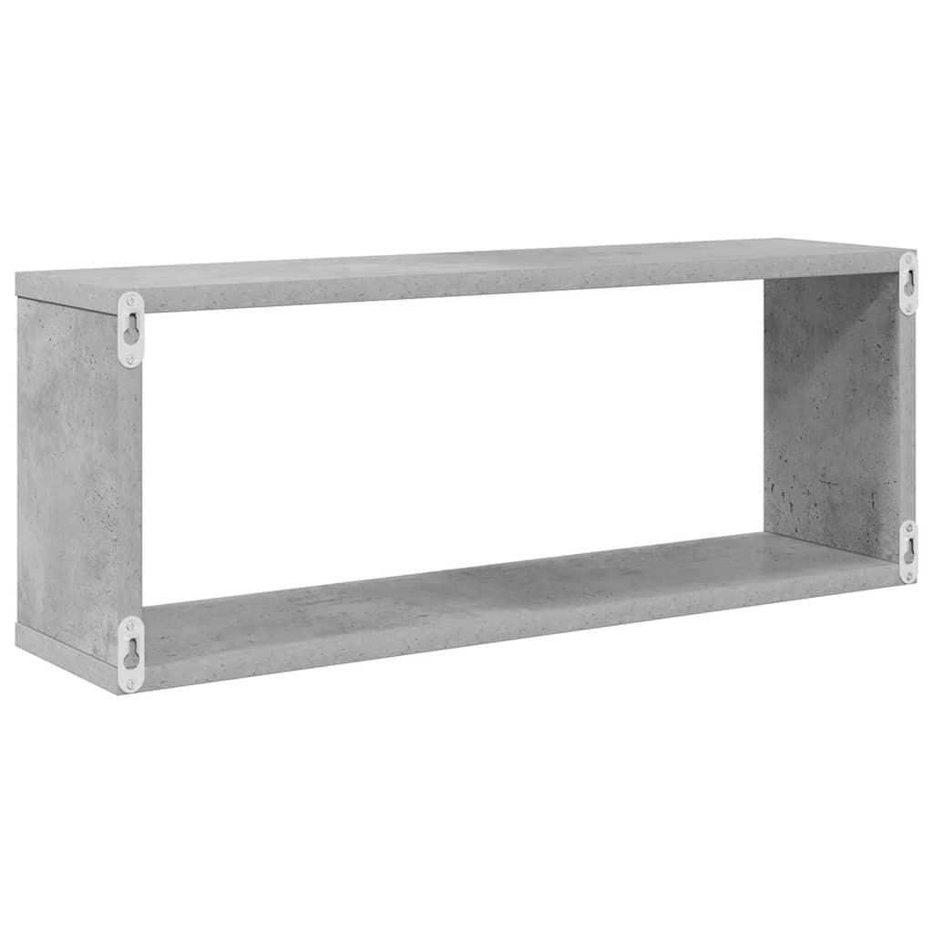 Wandschappen kubus 6 st 60x15x23 cm bewerkt hout betongrijs is nu te koop bij PeponiXL, paradijselijk wonen!