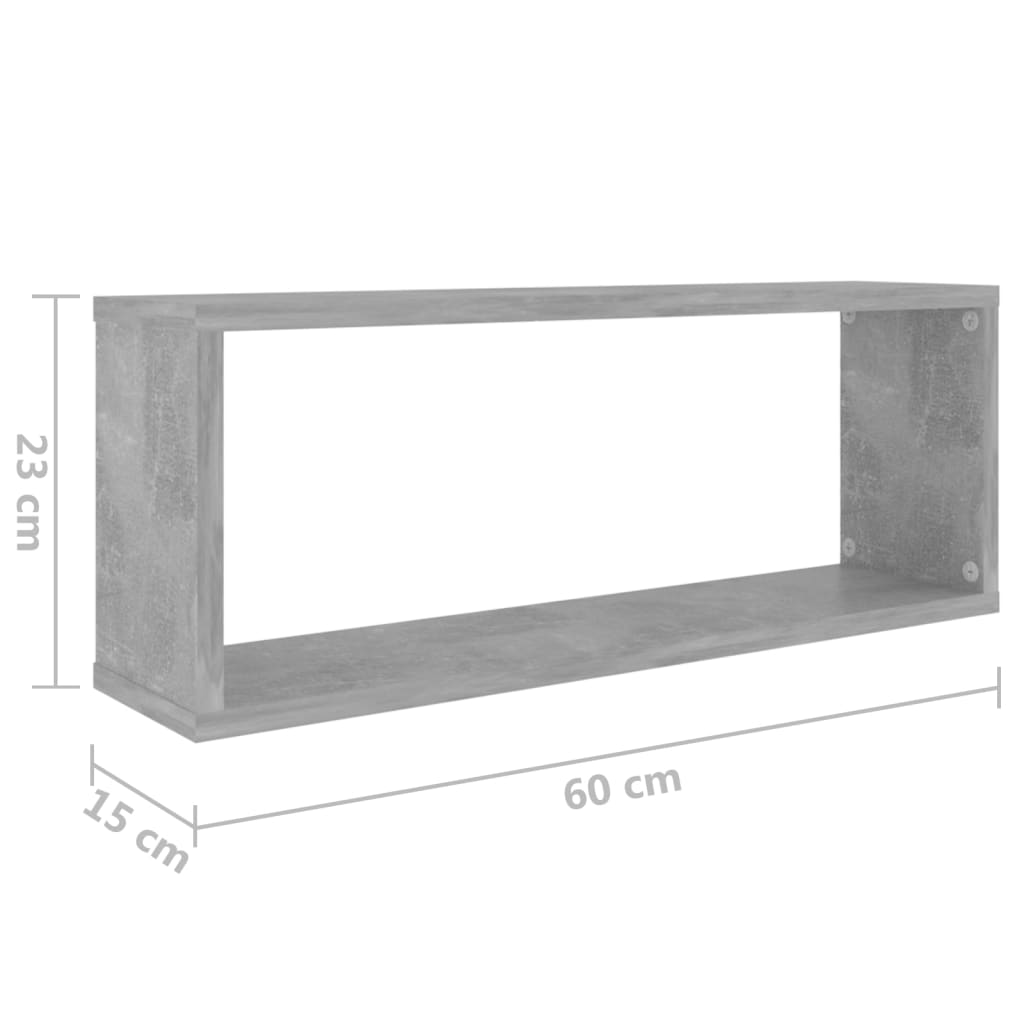 Wandschappen kubus 6 st 60x15x23 cm bewerkt hout betongrijs is nu te koop bij PeponiXL, paradijselijk wonen!
