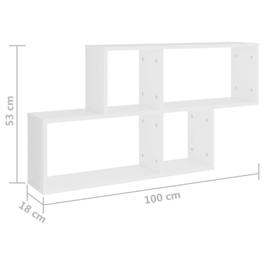 Wandschap 100x18x53 cm bewerkt hout wit is nu te koop bij PeponiXL, paradijselijk wonen!