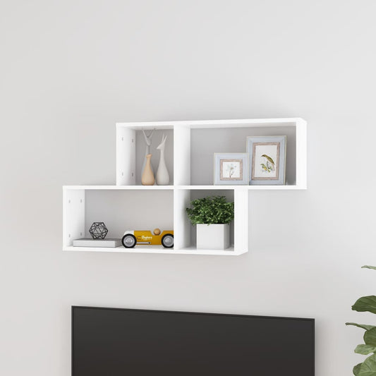 Wandschap 100x18x53 cm bewerkt hout wit is nu te koop bij PeponiXL, paradijselijk wonen!