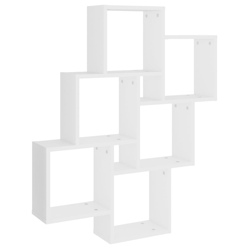 Wandschap kubus 78x15x93 cm bewerkt hout wit is nu te koop bij PeponiXL, paradijselijk wonen!