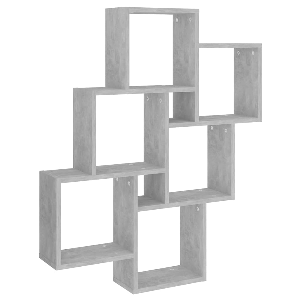 Wandschap kubus 78x15x93 cm bewerkt hout betongrijs is nu te koop bij PeponiXL, paradijselijk wonen!