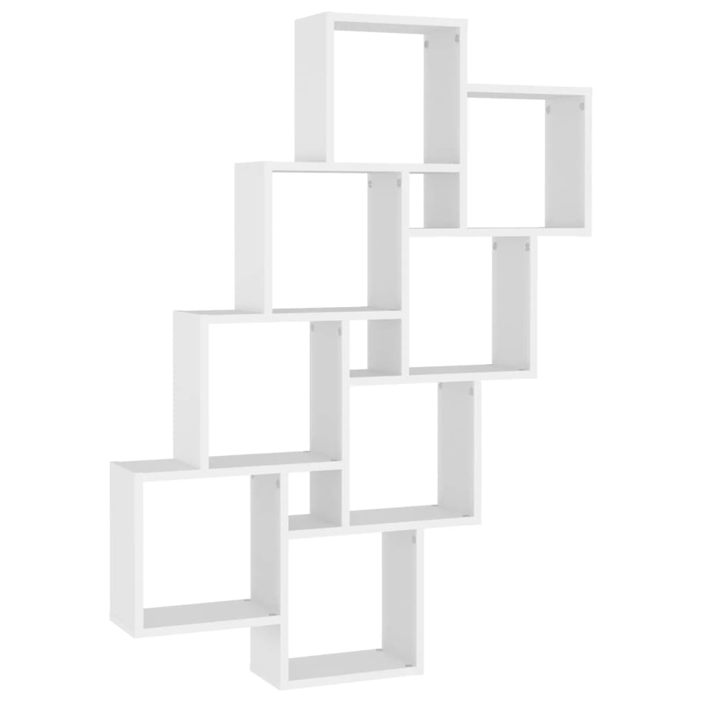 Wandschap kubus 90x15x119 cm bewerkt hout wit is nu te koop bij PeponiXL, paradijselijk wonen!