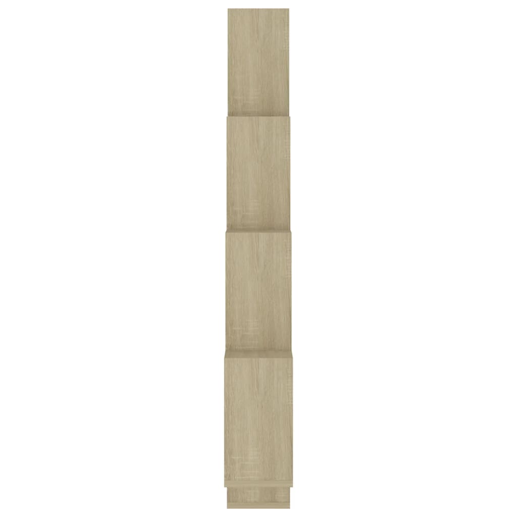 Wandschap kubus 90x15x119 cm bewerkt hout sonoma eikenkleurig is nu te koop bij PeponiXL, paradijselijk wonen!